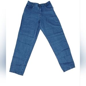 Vtg 90s Democracy Weekend Jeans 12 Blue Barrel Studded Tencel Mint